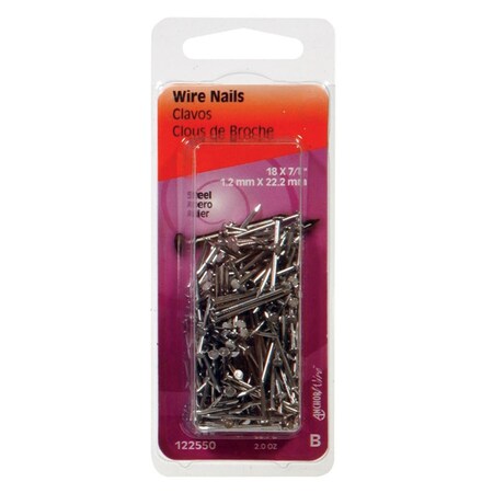 Homecare Products 0.9 x 18 in. Bright Steel Finish Nail HO3302551